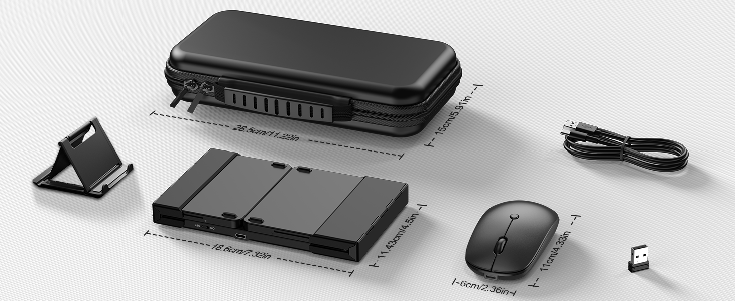 folding keyboard and mouse with case