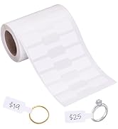 joycraft 500Pcs Jewelry Price Tag Stickers, White Blanl Self Adhesive Label Roll, Rectangle Jewel...