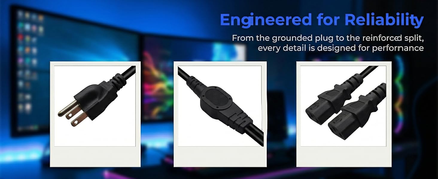 NEMA 5-15P to IEC320 2X C13 Y-Power Cable