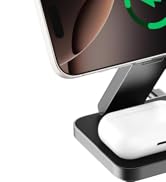 3-in-1 Wireless Charging Station with Qi2 for iPhone 16 Pro/16/16 Pro Max/14 Pro/14/14 Pro Max, f...