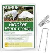 10.5Ft x 20ft Frost Protection Plant Cover – 1.2 oz/yd² Garden Freeze Blanket with Clips &amp; Ground...