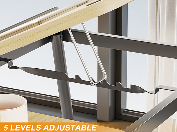 Laptop Desk for Bed, Adjustable Laptop Stand with 5 Adjustable Angles, Laptop Bed Desk Tray