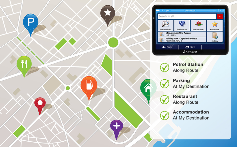 7 inch car gps navigation touch screen