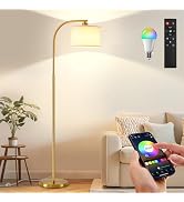 KQW Floor Lamp for Living Room with Remote,Dimmable Tall Standing Lamps,Modern Floor Light with S...