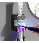 Automatic Electric Toothpaste Dispenser - Wall Mounted with 3 Toothbrush Slots for Kids and Adult...