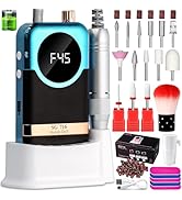 Electric Nail Drill Professional Kit - 45000RPM Electric Nail File Efile Portable Nail Drill Cord...