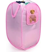 Foldable Laundry Basket, Pop Up Laundry Hamper with Handles, Collapsible Basket with Handy Pocket...