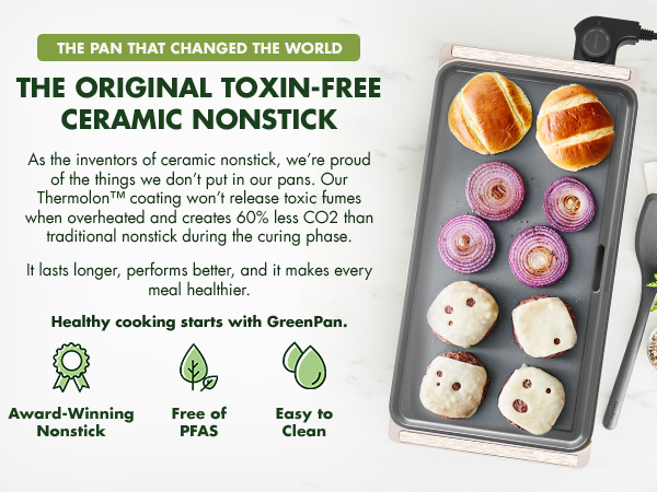 GreenPan, Ceramic Nonstick, PFAS-Free, Non-Toxic, Electrics, Griddle