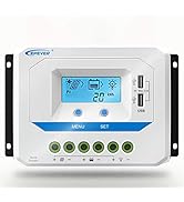 EPEVER Solar Charge Controller 10A 12V/24V Auto Work, Solar Panel Solar Charge Controller PWM Reg...