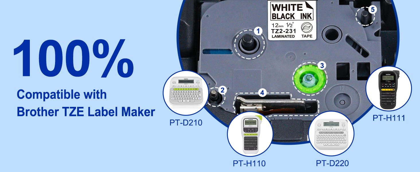 brother label maker tape 12mm 0.47 white