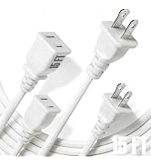 [TaidaLink] 15ft White Extension Cord 125V 10A 1250W Slim Design, 2-Prong Polarized Plug for Humi...