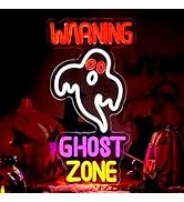FITNATE Ghost Zone Neon Sign, Halloween LED Neon Signs for Wall Decor Dimmable Ghost Neon Light U...
