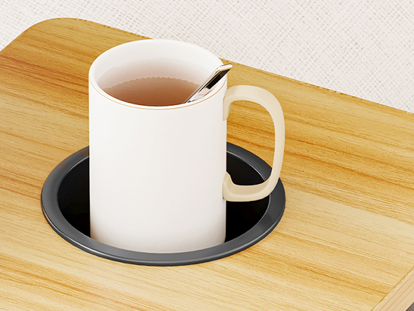 Adjustable Laptop Stand with 5 Adjustable Angles, Portable Lap Tray Table with Cup Holder