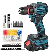 21V Brushless Cordless Drill Set, PowerDrill with Battery and Charger, 575 Inch Pounds Max, 3/8-I...