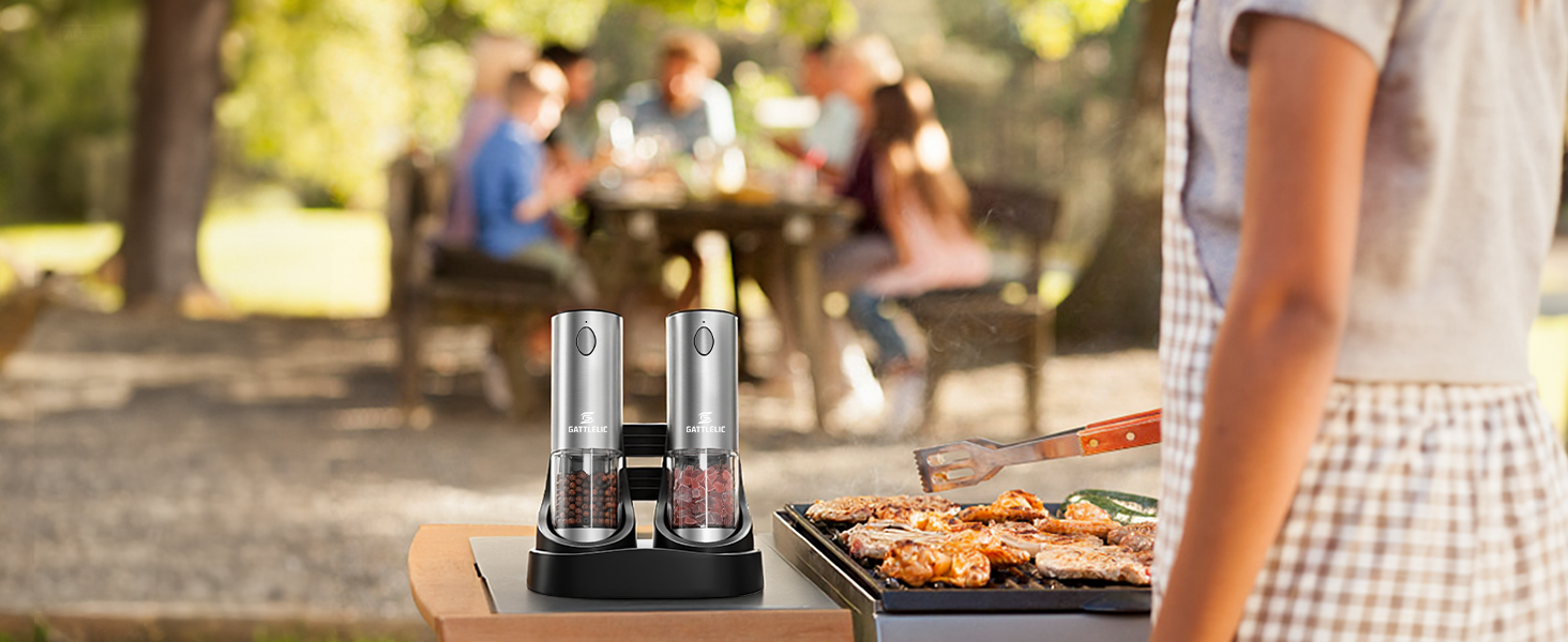 Electric Salt and Pepper Grinder Set