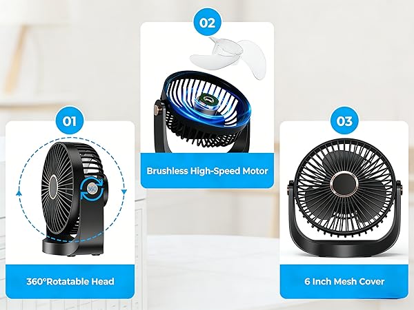 Small Desk Fan Rechargeable