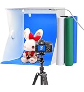 Mini Photo Studio Light Box, 8" White Portable Folding Photography Light Tent kit with 20pcs LED ...