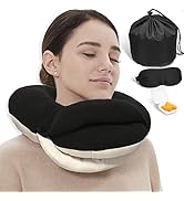 BUYUE Travel Neck Pillows for Airplanes, 360° Head Support Sleeping Essentials for Long Flight, S...