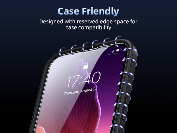 case friendly screen protector for iphone 13 13pro 14 9h hardness