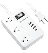 2 Prong Extension Cord with USB-C, ROOTOMA 2 Prong to 3 Prong Outlet Adapter, 3 Outlet &amp; 4 USB Ch...
