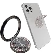 Meroqeel 2 Pack Phone Grip Holder Adhesive, 4-Leaf Clover with Bling Diamond Thin Smartphone Fing...