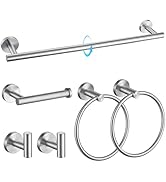 TQKAG Brushed Nickel Bathroom Hardware Set 6-Piece Bathroom Accessory Set 23.6 Inch Round Stainle...