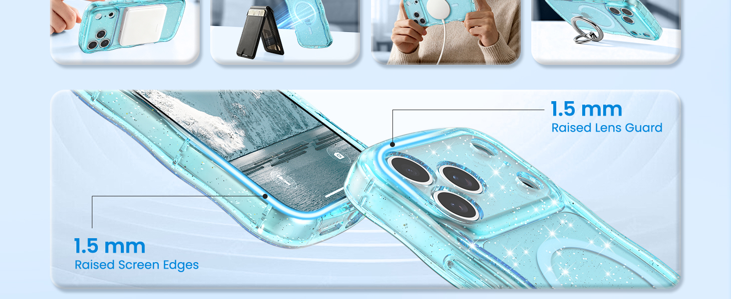 crystal Clear case transparent case magnetic case glitter case Glossy case cute case aesthetic case