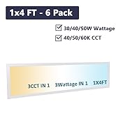 POPANU 1x4 LED Flat Panel Light - 6 Pack Drop Offer Ceiling Light 30W|40W|50W Adjustable, 110LM/W...