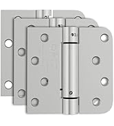 Bubxo 3 Pack Self Closing Door Hinges, 4 Inch Spring Loaded Door Hinges with Square &amp; 5/8'' Radiu...