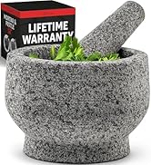 PriorityChef Large Mortar and Pestle Set, Heavy Duty Natural Granite, Make Fresh Guacamole at Hom...