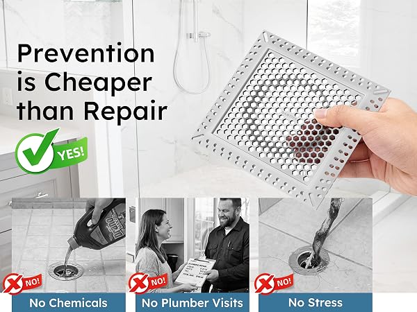 flat shower drain hair catcher