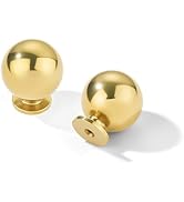 khtumeware 5 Pack 100% Solid Unlacquered Brass Cabinet Knobs Round Ball Real Brass Real Brass Kno...