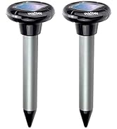 Vekibee Pack of 2 Sonic Mole Repellent Solar Gopher Repellent Ultra Sonic Vole Chaser Mole Sonic ...