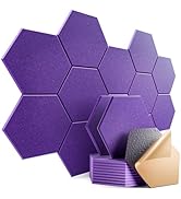 Dailycooper 12 Pack Self-Adhesive Acoustic Panels 12" X 10" X 0.4" - Sound Proof Foam Panels with...
