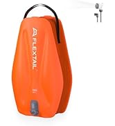 FLEXTAILGEAR Camping Shower Bag with Built-in Electric Pump, Portable Camp Shower, 5 Gallons Rech...