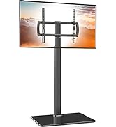 Universal Floor TV Stand with Mount 80 Degree Swivel Height Adjustable and Space Saving Design fo...