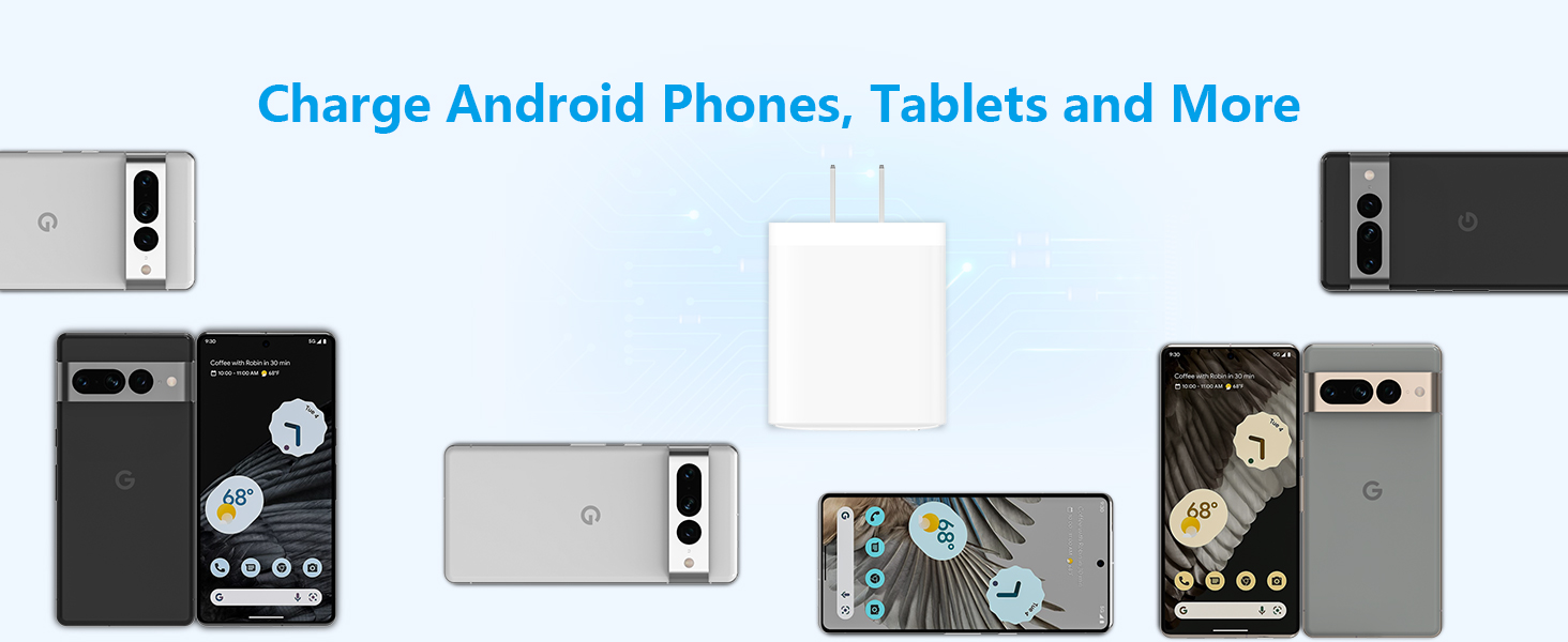 2Pack 60W 4Port USB C Wall Charger Block Dual PD&QC Power Type C Fast Charging Adapter USB-A Charger