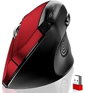 memzuoix Wireless Ergonomic Mouse 2.4G,800/1200/1600 DPI Large Wireless Mouse with USB Receiver,O...