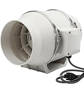 Voltset 6 Inch Duct Fan, Inline Ventilation Exhaust Fan, 390 CFM Duct Intake Fan High Efficiency ...