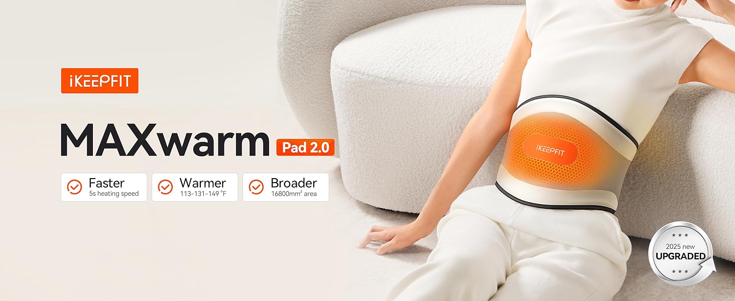 Cordless Heating Pad for Back Pain Relief