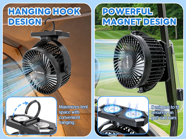 golf cart fan portable fan rechargeable magnetic fan battery operated fan golf cart accessories
