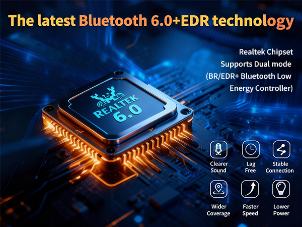 Plug&amp;Play USB Bluetooth 6.0 Adapter for Desktop PC Pair BT Headphones/Speaker/Mouse/Keyboard/Printer