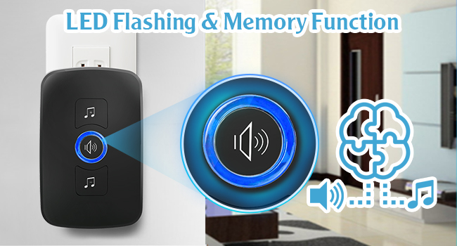 LED Flashing &amp; Memory Function Door Bell