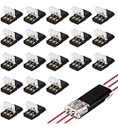 3 Pin Double Wire Plug in Connector,No-Stripping Quick LED Strip Light &amp; Electrical Cable,Low Vol...