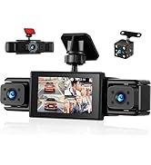 4 Channel Dash Cam 360° View,1080P Front and Rear Inside,Left Right Dash Camera for Cars,3" IPS S...