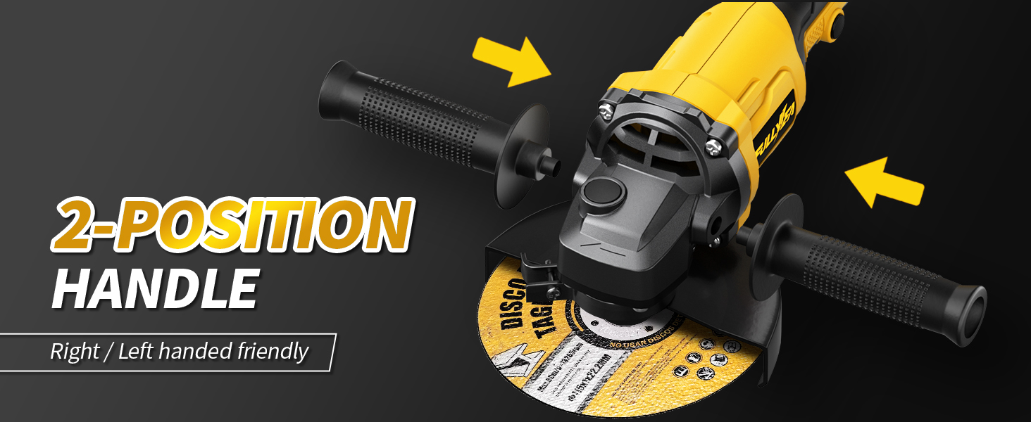 Cordless Angle Grinder with 3 Wheels, Power Angle Grinders with Batteries and Charger