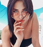 Polarized Heart Shaped Sunglasses for Women Metal Frame Cute Lovely Glasses 100% UV Protection