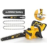 12 Inch Brushless Electric Chainsaw Cordless, for Dewalt Battery 20V, Compact Chainsaw with 44.3 ...
