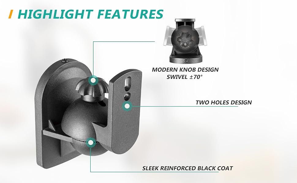 speaker wall mount knob design fully adjustable
