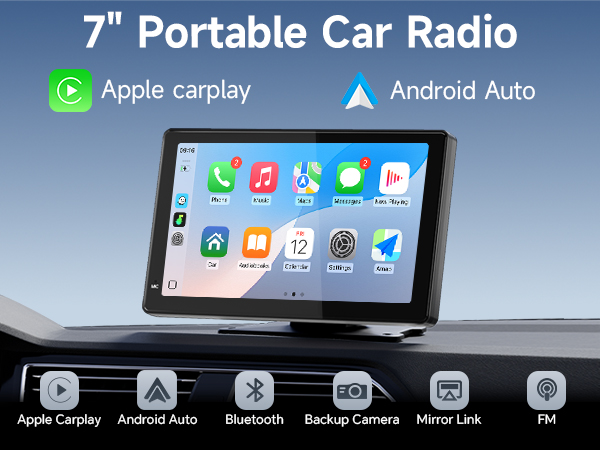 7 inch potable car play radio
